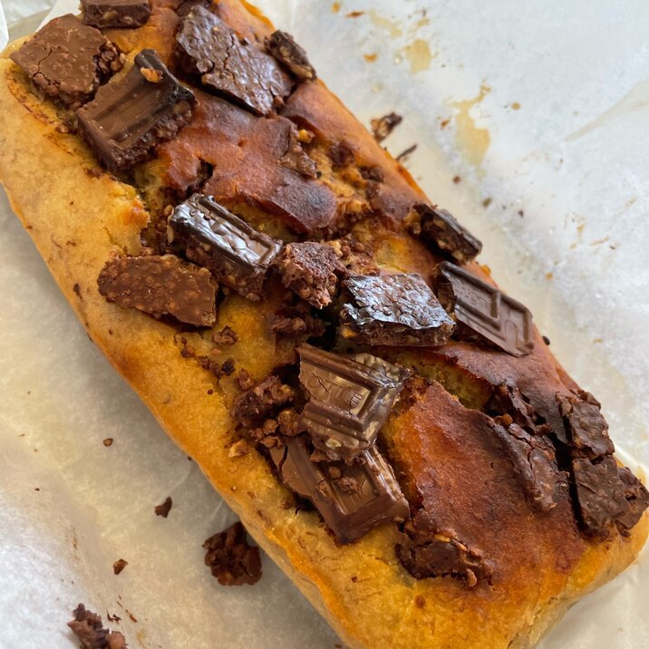 チョコとバナナと米粉のパウンドケーキ